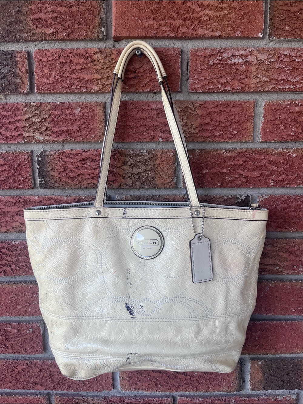 Coach yellow city tote bag
